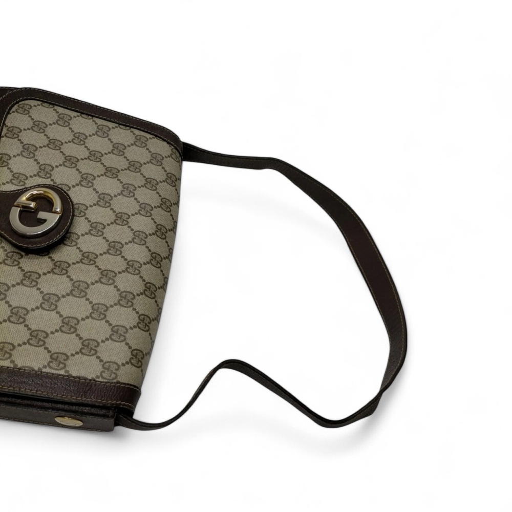 GUCCI Brown Monogram Shoulder Bag - Picture 5 of 10